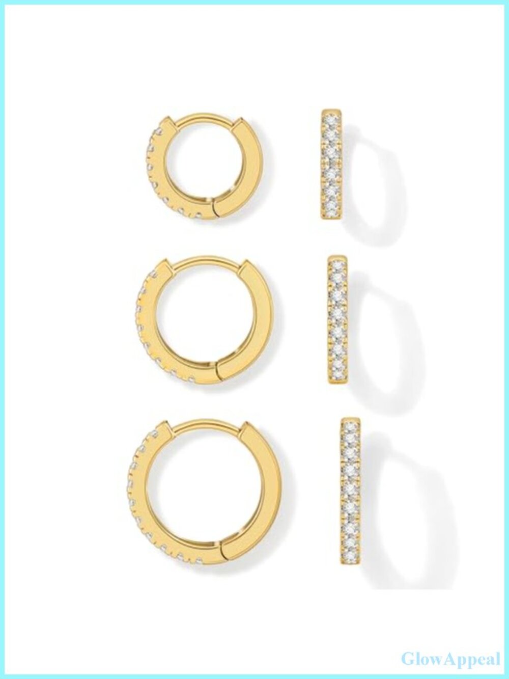 3 Pairs Small Hoop Earrings Tiny Huggie Cartilage Earrings